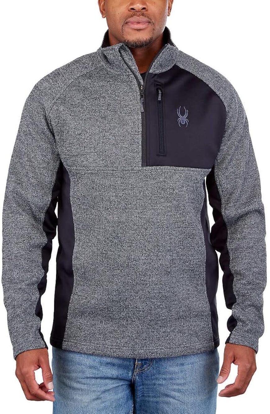 Spyder Men's Half Zip Pullover Gait Jacket Charcoal Gray Casual 1/4 Zip Size XL